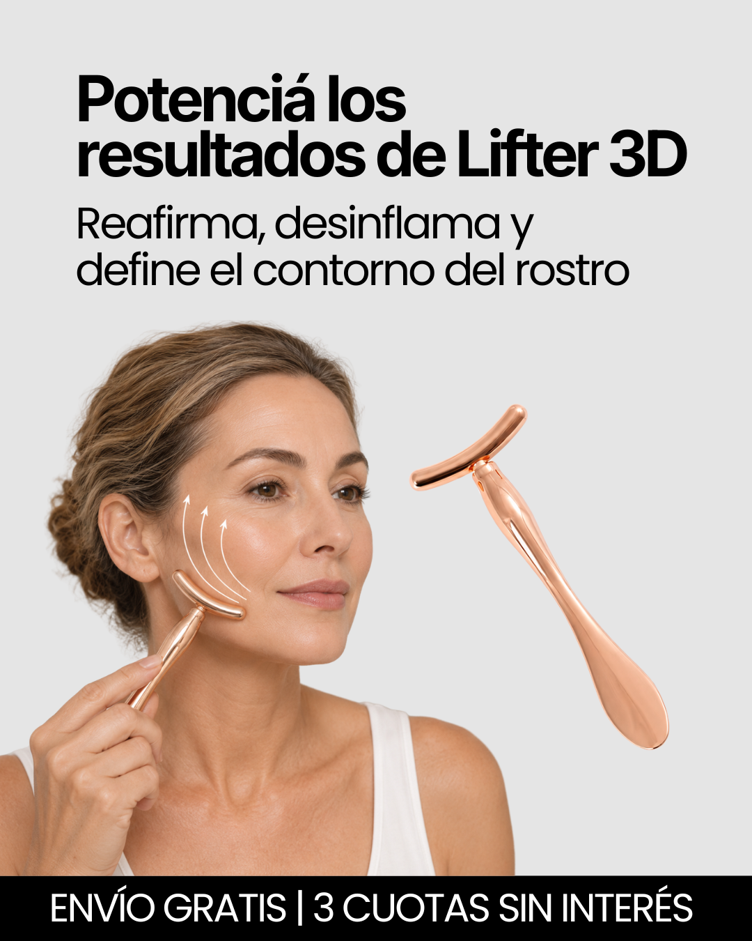 MASAJEADOR FACIAL SCULPTOR 3D - ORO ROSA