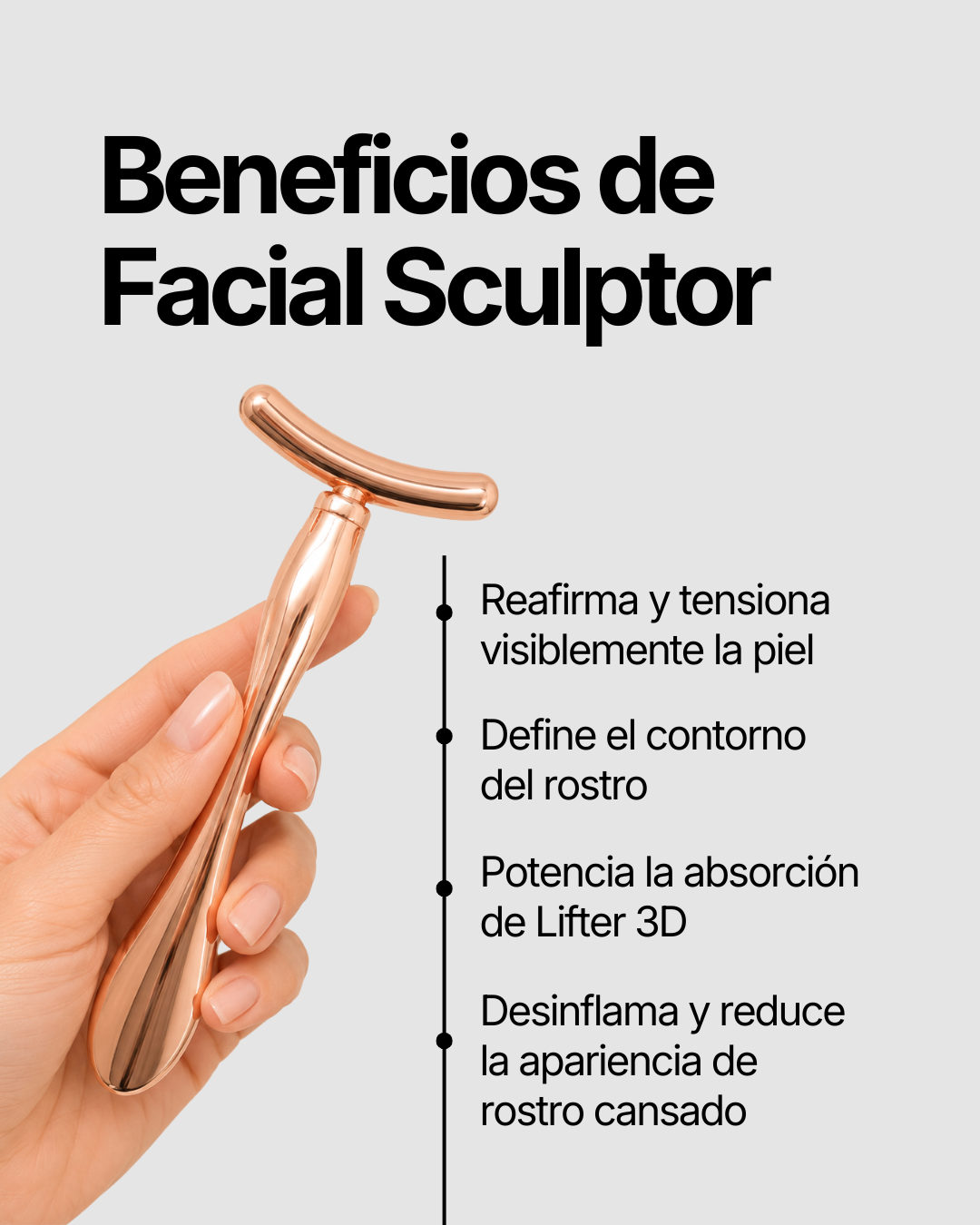 MASAJEADOR FACIAL SCULPTOR 3D - ORO ROSA